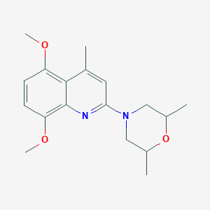 molecular formula C18H24N2O3 B3864721 2-(2,6-dimethyl-4-morpholinyl)-5,8-dimethoxy-4-methylquinoline 
