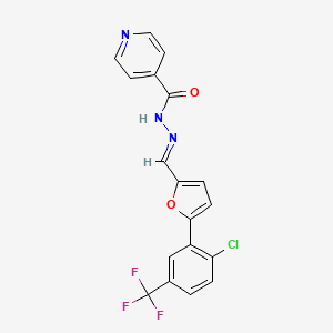 molecular formula C18H11ClF3N3O2 B3864742 N'-({5-[2-chloro-5-(trifluoromethyl)phenyl]-2-furyl}methylene)isonicotinohydrazide 
