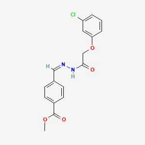 molecular formula C17H15ClN2O4 B3864756 methyl 4-{2-[(3-chlorophenoxy)acetyl]carbonohydrazonoyl}benzoate 