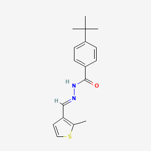 molecular formula C17H20N2OS B3864779 4-tert-butyl-N'-[(2-methyl-3-thienyl)methylene]benzohydrazide 