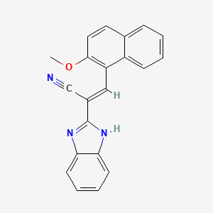 molecular formula C21H15N3O B3864788 2-(1H-benzimidazol-2-yl)-3-(2-methoxy-1-naphthyl)acrylonitrile 