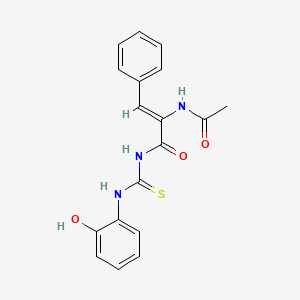 molecular formula C18H17N3O3S B3864798 2-(acetylamino)-N-{[(2-hydroxyphenyl)amino]carbonothioyl}-3-phenylacrylamide 