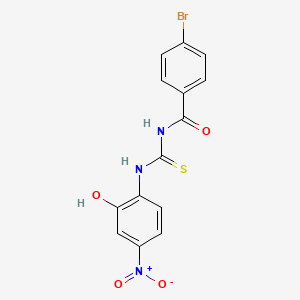 molecular formula C14H10BrN3O4S B3864800 4-bromo-N-{[(2-hydroxy-4-nitrophenyl)amino]carbonothioyl}benzamide CAS No. 418780-47-9