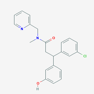 molecular formula C22H21ClN2O2 B3864815 3-(3-chlorophenyl)-3-(3-hydroxyphenyl)-N-methyl-N-(2-pyridinylmethyl)propanamide 