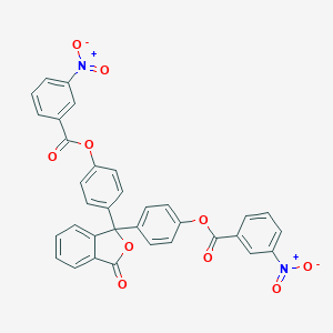 molecular formula C34H20N2O10 B386487 4-{1-[4-({3-Nitrobenzoyl}oxy)phenyl]-3-oxo-1,3-dihydro-2-benzofuran-1-yl}phenyl 3-nitrobenzoate 