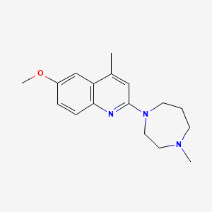 molecular formula C17H23N3O B3864877 6-methoxy-4-methyl-2-(4-methyl-1,4-diazepan-1-yl)quinoline 