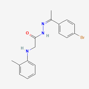 molecular formula C17H18BrN3O B3864882 N'-[1-(4-bromophenyl)ethylidene]-2-[(2-methylphenyl)amino]acetohydrazide 