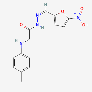 molecular formula C14H14N4O4 B3864918 2-[(4-methylphenyl)amino]-N'-[(5-nitro-2-furyl)methylene]acetohydrazide 