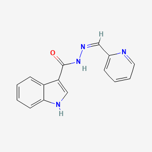 molecular formula C15H12N4O B3864919 N'-(2-pyridinylmethylene)-1H-indole-3-carbohydrazide 