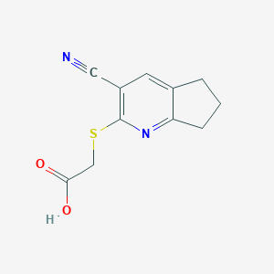 molecular formula C11H10N2O2S B386492 2-[(3-cyano-6,7-dihydro-5H-cyclopenta[b]pyridin-2-yl)sulfanyl]acetic acid CAS No. 166113-77-5
