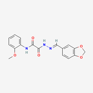 molecular formula C17H15N3O5 B3864920 2-[2-(1,3-benzodioxol-5-ylmethylene)hydrazino]-N-(2-methoxyphenyl)-2-oxoacetamide 