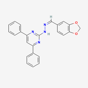 molecular formula C24H18N4O2 B3864935 1,3-benzodioxole-5-carbaldehyde (4,6-diphenyl-2-pyrimidinyl)hydrazone 