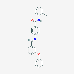 molecular formula C27H22N2O2 B386494 N-(2-methylphenyl)-4-[(3-phenoxybenzylidene)amino]benzamide 