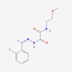 molecular formula C12H14FN3O3 B3864949 2-[2-(2-fluorobenzylidene)hydrazino]-N-(2-methoxyethyl)-2-oxoacetamide 