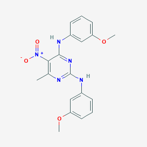 molecular formula C19H19N5O4 B3864963 N,N'-bis(3-methoxyphenyl)-6-methyl-5-nitro-2,4-pyrimidinediamine 