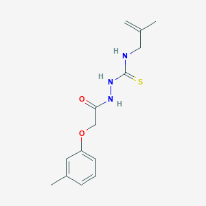 molecular formula C14H19N3O2S B3864988 2-[(3-methylphenoxy)acetyl]-N-(2-methyl-2-propen-1-yl)hydrazinecarbothioamide 