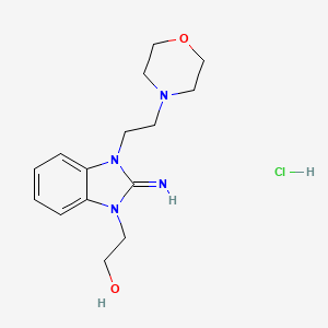 molecular formula C15H23ClN4O2 B3865001 2-{2-imino-3-[2-(4-morpholinyl)ethyl]-2,3-dihydro-1H-benzimidazol-1-yl}ethanol hydrochloride 