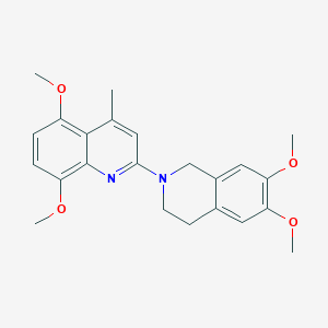 molecular formula C23H26N2O4 B3865009 2-(6,7-dimethoxy-3,4-dihydro-2(1H)-isoquinolinyl)-5,8-dimethoxy-4-methylquinoline 
