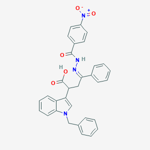 molecular formula C32H26N4O5 B386501 (4Z)-2-(1-benzylindol-3-yl)-4-[(4-nitrobenzoyl)hydrazinylidene]-4-phenylbutanoic acid 