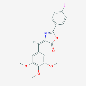 molecular formula C19H16INO5 B386502 2-(4-iodophenyl)-4-(3,4,5-trimethoxybenzylidene)-1,3-oxazol-5(4H)-one 