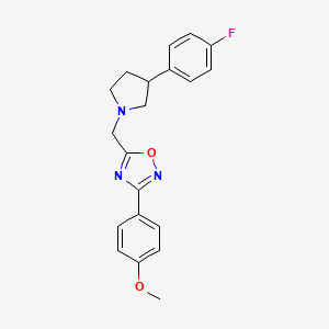 molecular formula C20H20FN3O2 B3865021 5-{[3-(4-fluorophenyl)-1-pyrrolidinyl]methyl}-3-(4-methoxyphenyl)-1,2,4-oxadiazole 