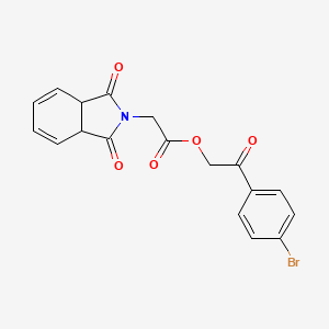 molecular formula C18H14BrNO5 B3865029 2-(4-bromophenyl)-2-oxoethyl (1,3-dioxo-1,3,3a,7a-tetrahydro-2H-isoindol-2-yl)acetate 