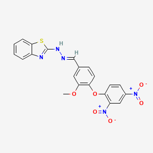 molecular formula C21H15N5O6S B3865038 4-(2,4-dinitrophenoxy)-3-methoxybenzaldehyde 1,3-benzothiazol-2-ylhydrazone 