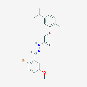 molecular formula C20H23BrN2O3 B3865048 N'-(2-bromo-5-methoxybenzylidene)-2-(5-isopropyl-2-methylphenoxy)acetohydrazide 