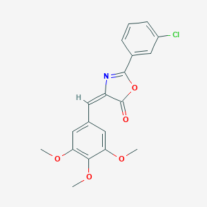 molecular formula C19H16ClNO5 B386505 2-(3-chlorophenyl)-4-(3,4,5-trimethoxybenzylidene)-1,3-oxazol-5(4H)-one 