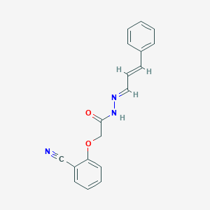molecular formula C18H15N3O2 B386509 2-(2-cyanophenoxy)-N'-(3-phenyl-2-propenylidene)acetohydrazide 