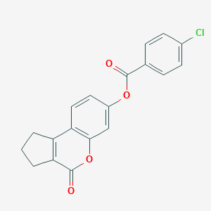 molecular formula C19H13ClO4 B386512 4-Oxo-1,2,3,4-tetrahydrocyclopenta[c]chromen-7-yl 4-chlorobenzoate 