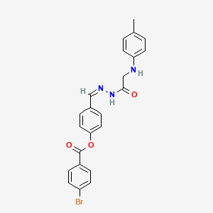 molecular formula C23H20BrN3O3 B3865126 4-(2-{[(4-methylphenyl)amino]acetyl}carbonohydrazonoyl)phenyl 4-bromobenzoate 