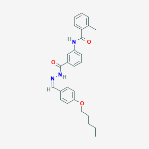 molecular formula C27H29N3O3 B386513 2-methyl-N-[3-({2-[4-(pentyloxy)benzylidene]hydrazino}carbonyl)phenyl]benzamide 