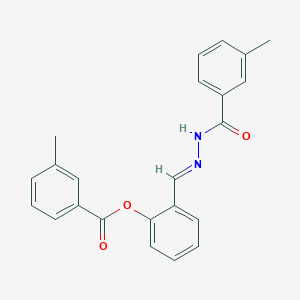 molecular formula C23H20N2O3 B386518 2-[2-(3-Methylbenzoyl)carbohydrazonoyl]phenyl 3-methylbenzoate 