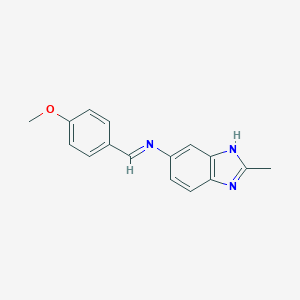 molecular formula C16H15N3O B386519 N-(4-methoxybenzylidene)-N-(2-methyl-1H-benzimidazol-6-yl)amine 