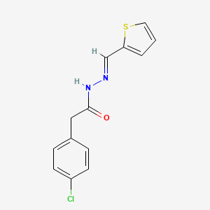 molecular formula C13H11ClN2OS B3865201 2-(4-chlorophenyl)-N'-(2-thienylmethylene)acetohydrazide 