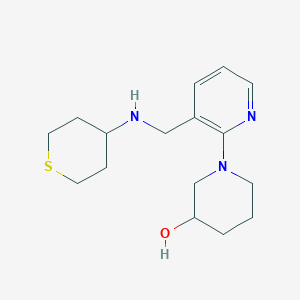 molecular formula C16H25N3OS B3865214 1-{3-[(tetrahydro-2H-thiopyran-4-ylamino)methyl]-2-pyridinyl}-3-piperidinol 