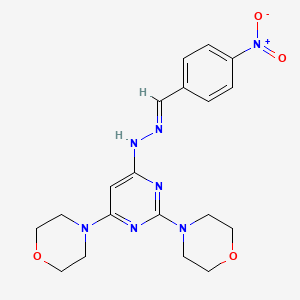 molecular formula C19H23N7O4 B3865233 4-nitrobenzaldehyde (2,6-di-4-morpholinyl-4-pyrimidinyl)hydrazone 
