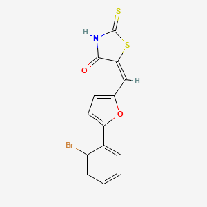 molecular formula C14H8BrNO2S2 B3865240 5-{[5-(2-bromophenyl)-2-furyl]methylene}-2-thioxo-1,3-thiazolidin-4-one 