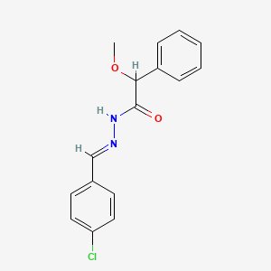 molecular formula C16H15ClN2O2 B3865247 N'-(4-chlorobenzylidene)-2-methoxy-2-phenylacetohydrazide 