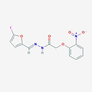 molecular formula C13H10IN3O5 B386526 N'-[(E)-(5-iodofuran-2-yl)methylidene]-2-(2-nitrophenoxy)acetohydrazide 