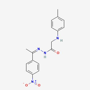 molecular formula C17H18N4O3 B3865268 2-[(4-methylphenyl)amino]-N'-[1-(4-nitrophenyl)ethylidene]acetohydrazide 