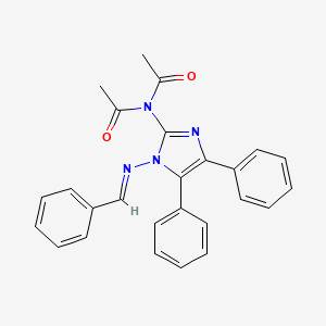 molecular formula C26H22N4O2 B3865269 N-acetyl-N-[1-(benzylideneamino)-4,5-diphenyl-1H-imidazol-2-yl]acetamide 