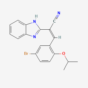 molecular formula C19H16BrN3O B3865288 2-(1H-benzimidazol-2-yl)-3-(5-bromo-2-isopropoxyphenyl)acrylonitrile 