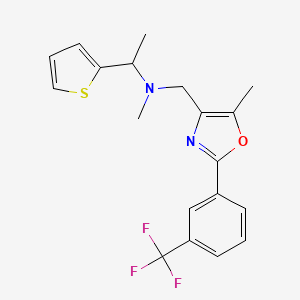 molecular formula C19H19F3N2OS B3865291 N-methyl-N-({5-methyl-2-[3-(trifluoromethyl)phenyl]-1,3-oxazol-4-yl}methyl)-1-(2-thienyl)ethanamine 
