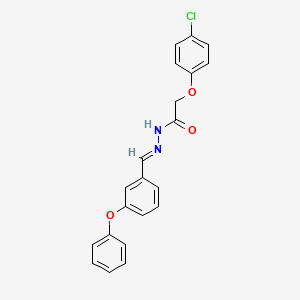 molecular formula C21H17ClN2O3 B3865323 2-(4-chlorophenoxy)-N'-(3-phenoxybenzylidene)acetohydrazide 