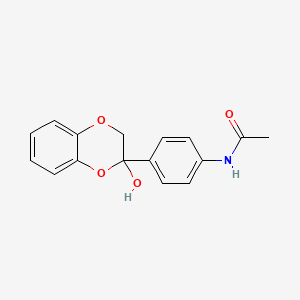 molecular formula C16H15NO4 B3865330 N-[4-(2-hydroxy-2,3-dihydro-1,4-benzodioxin-2-yl)phenyl]acetamide CAS No. 5553-55-9