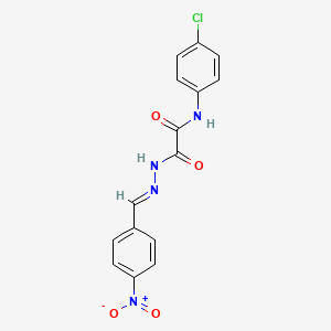 molecular formula C15H11ClN4O4 B3865333 N-(4-chlorophenyl)-2-[2-(4-nitrobenzylidene)hydrazino]-2-oxoacetamide 