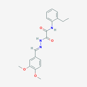 molecular formula C19H21N3O4 B386534 2-[2-(3,4-dimethoxybenzylidene)hydrazino]-N-(2-ethylphenyl)-2-oxoacetamide 