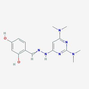 molecular formula C15H20N6O2 B3865360 2,4-dihydroxybenzaldehyde [2,6-bis(dimethylamino)-4-pyrimidinyl]hydrazone 